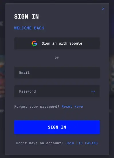 LTC Casino Login